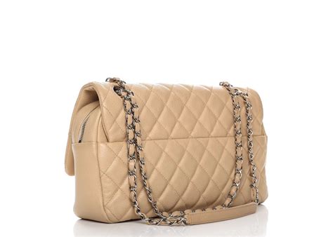 Chanel Easy Flap Quilted Diamond Jumbo Beige 